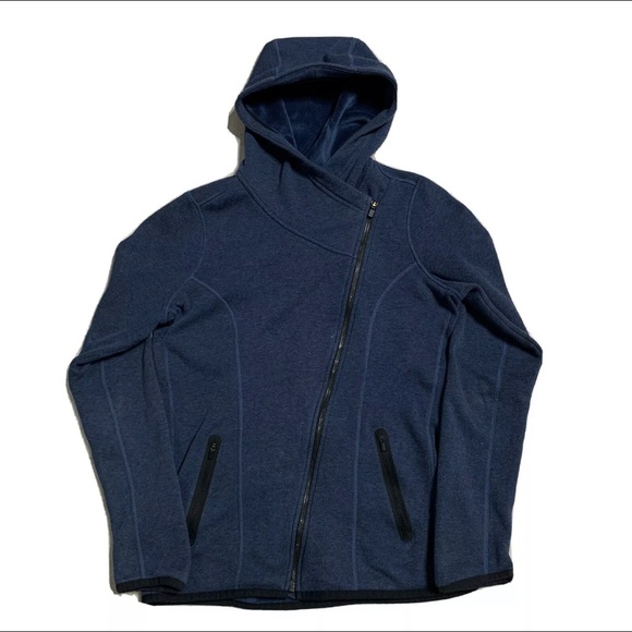 Athleta cozy karma asym fuzzy hoodie women’s s zip